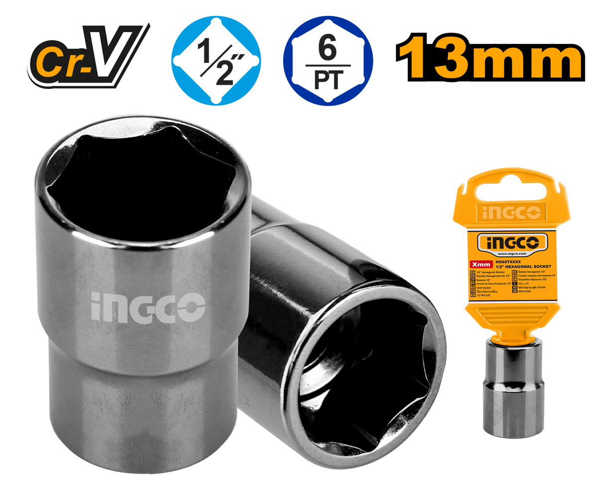 SOCKET HEX 1/2DR 6PT 13MM