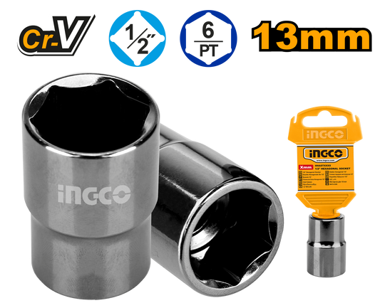 SOCKET HEX 1/2DR 6PT 13MM
