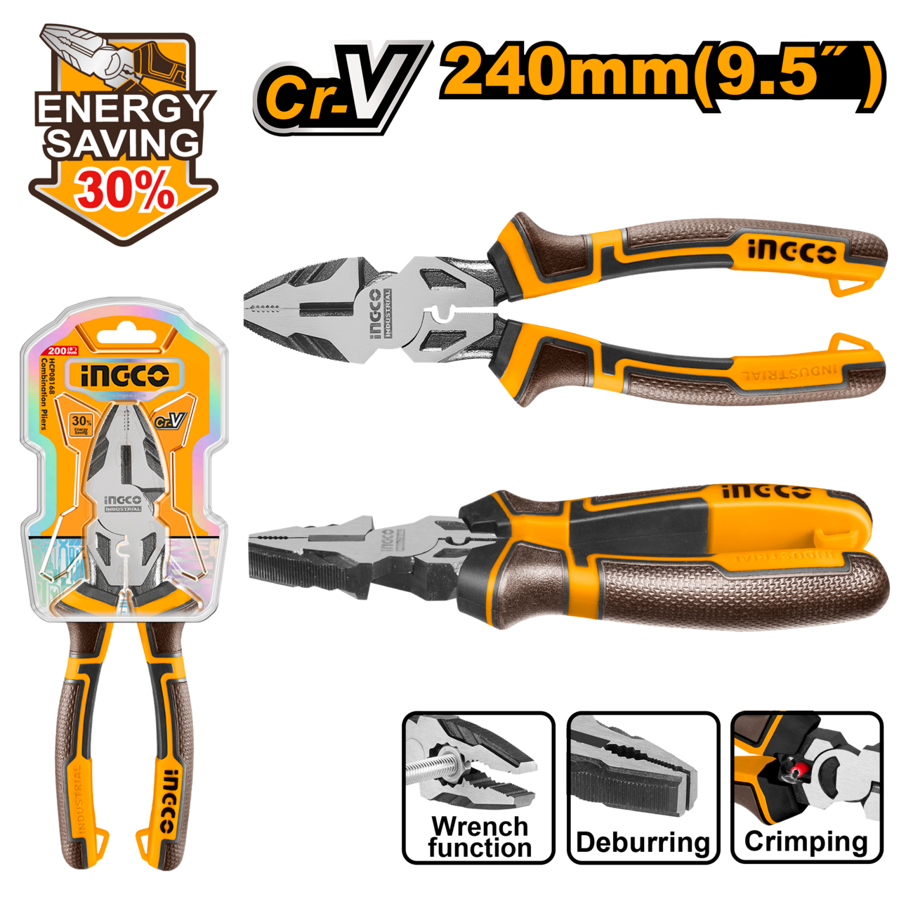 PLIER COMB 240MM HL CR-V