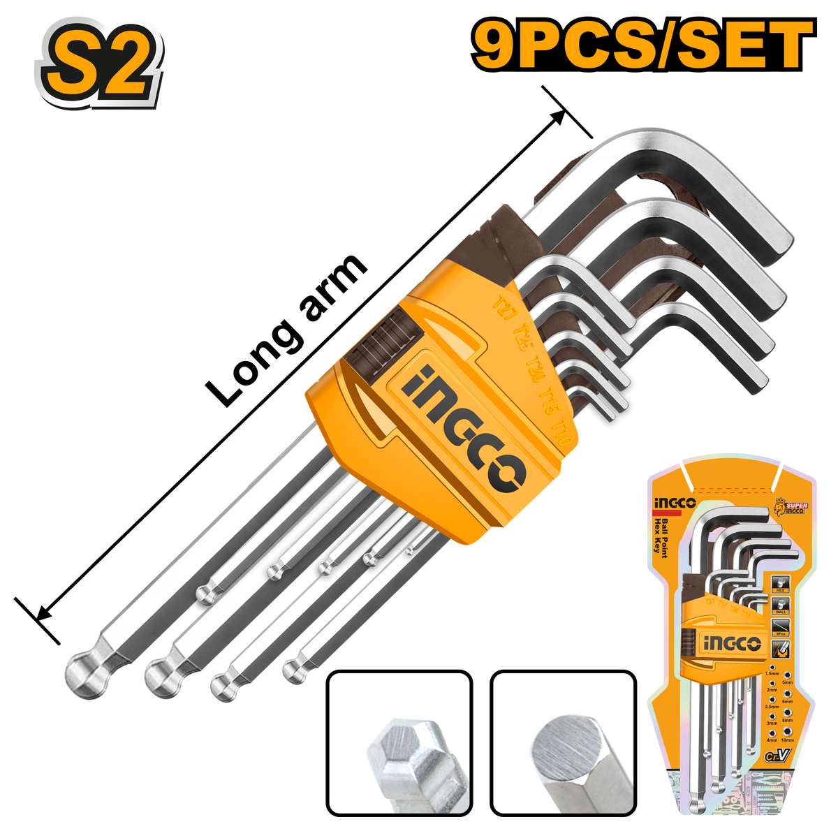 A/KEY 9PC 1.5-10MM BP LONG CR V
