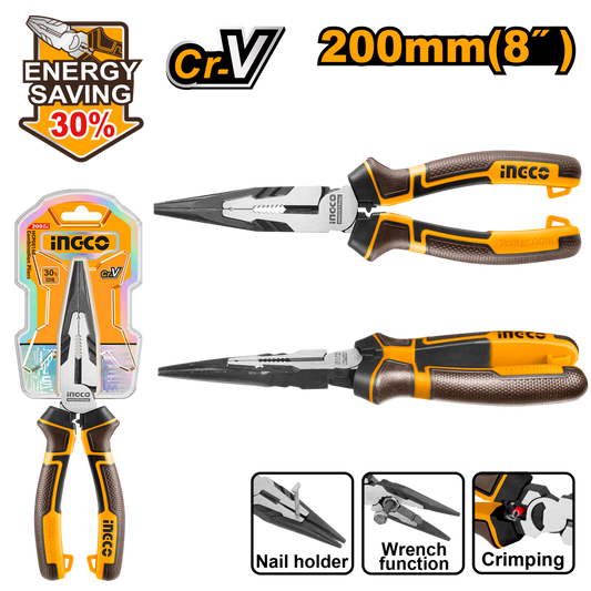 PLIER L/NOSE 200MM HL CR-V