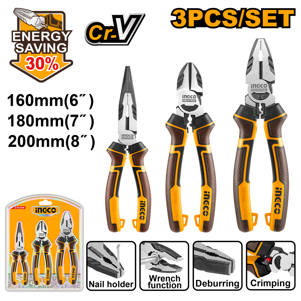 PLIER SET 3P HL CR V