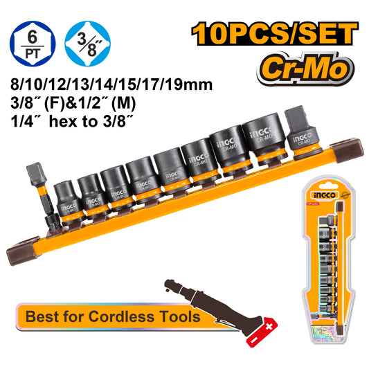 IMPACT SOCKET SET 3/8 10PCS