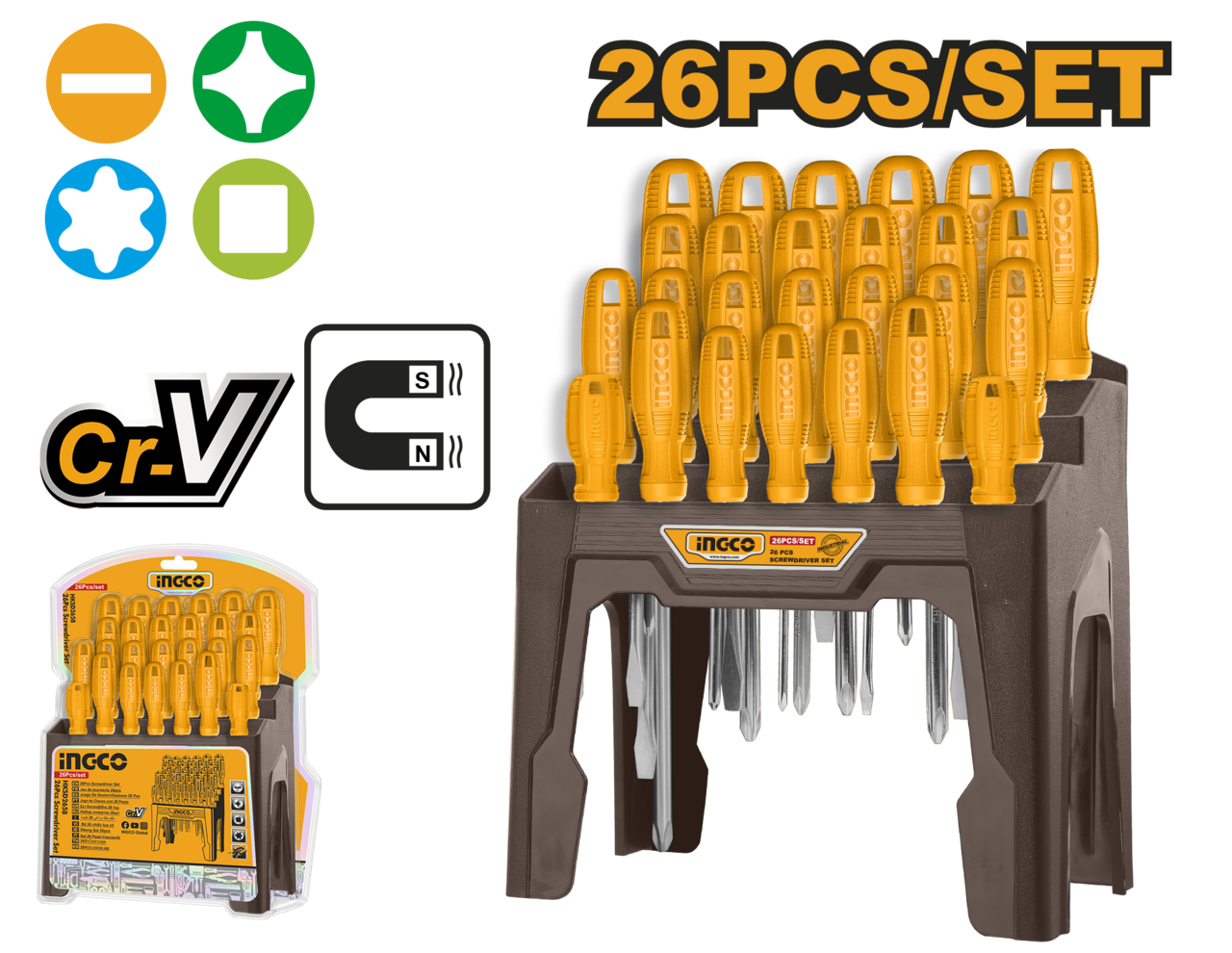 S/DRIVER BIT RATCHET HNDL 26PC