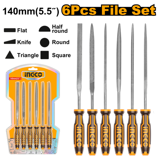 FILE SET NEEDLE 140MM 6PC