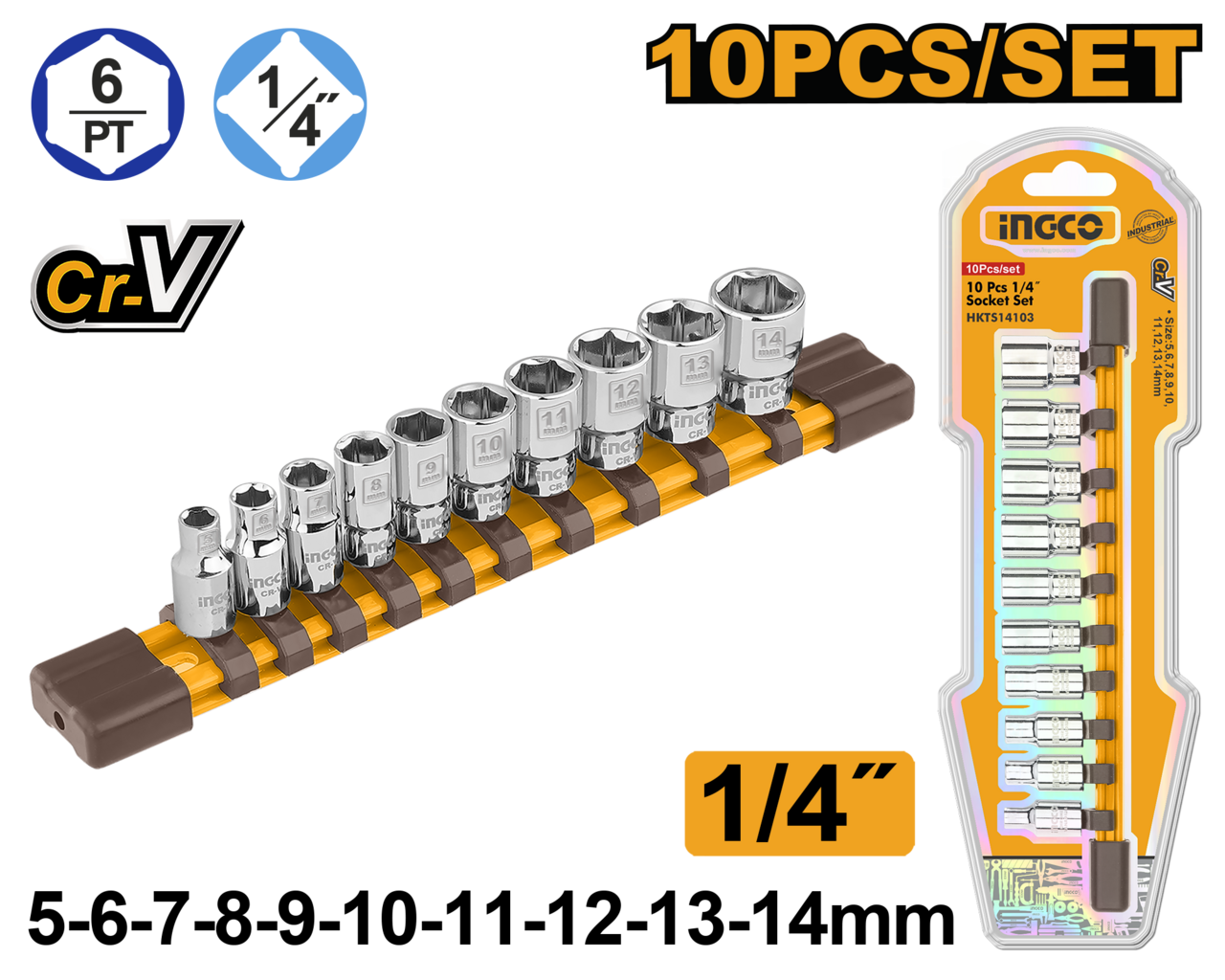 SOCKET SET 1/4 10PC