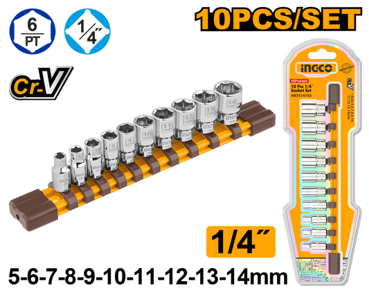SOCKET SET 1/4 10PC