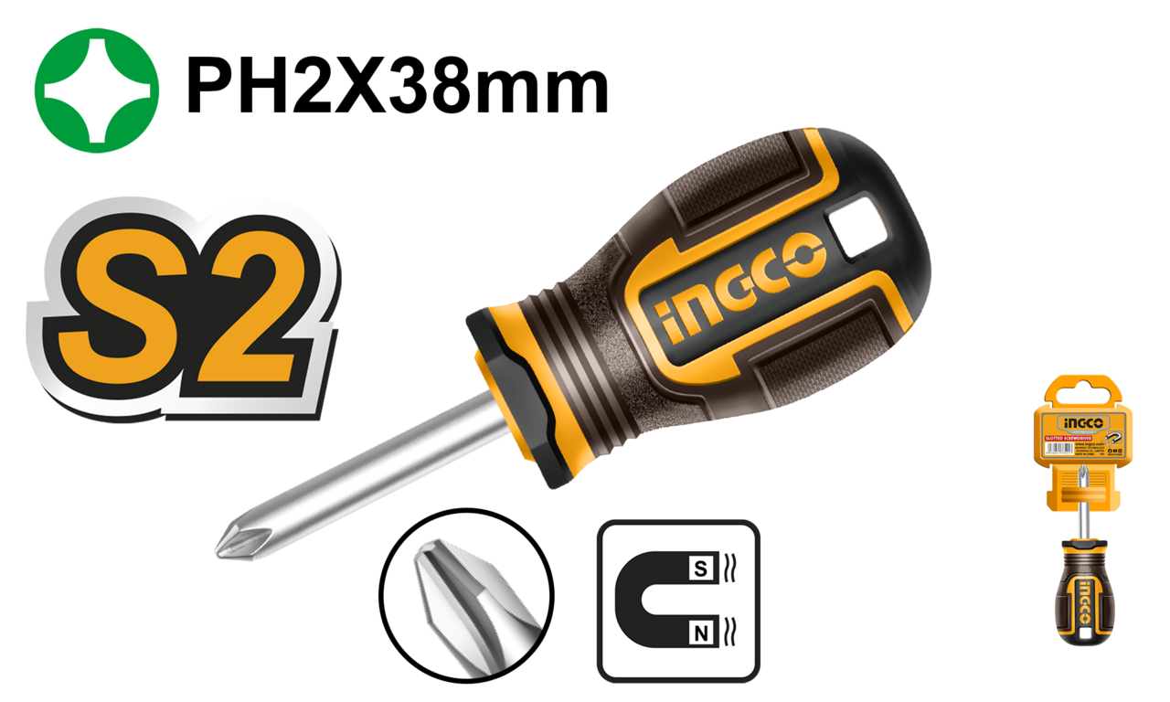 S/DRIVER S2 PH2X38MM MAGNETIC