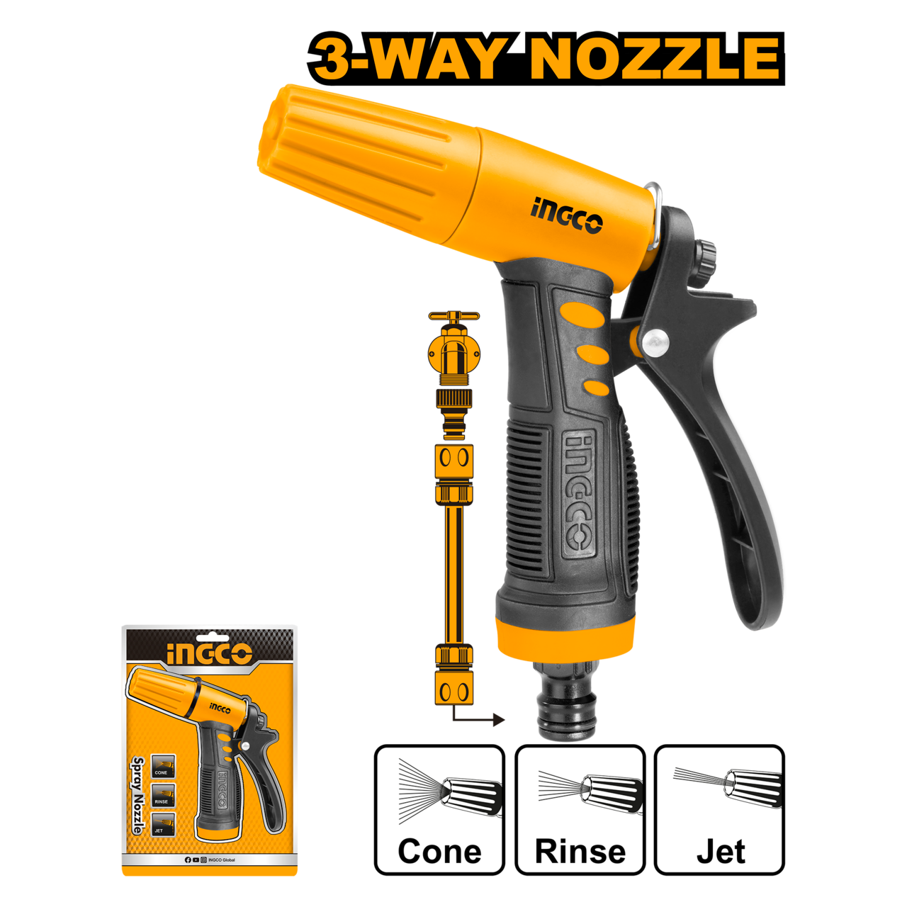 GARDEN NOZZLE TRIGGER 3-WAY