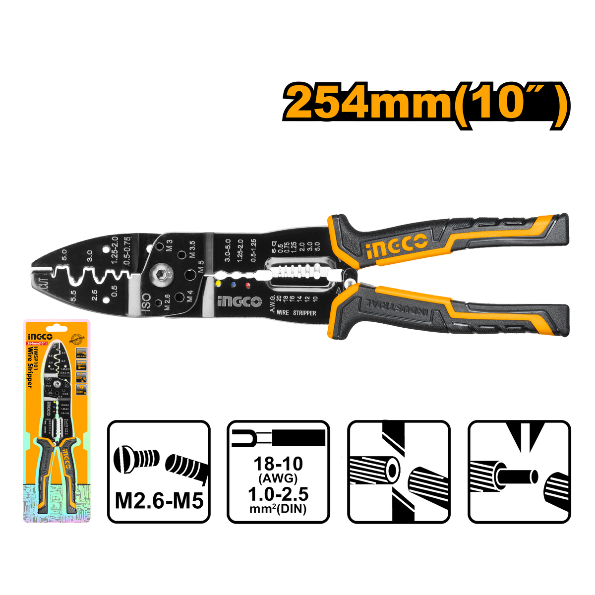 PLIER WIRE STRIPPER 254MM