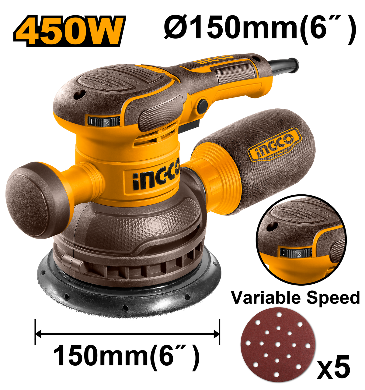 ROTARY SANDER 450W 150MM