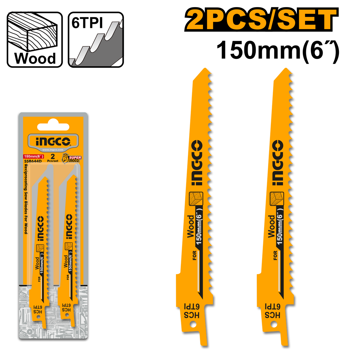 RECIPROCATING BLADES 2PC HCS WOOD CUTTING