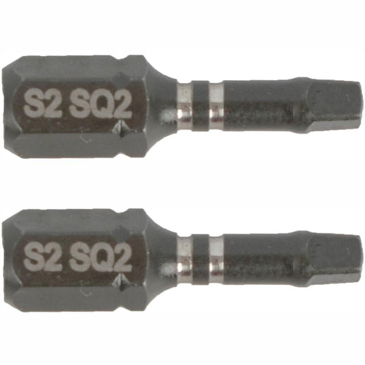 IMPACT SQUARE RECESS INS. BIT NO.2 X25MM 2/