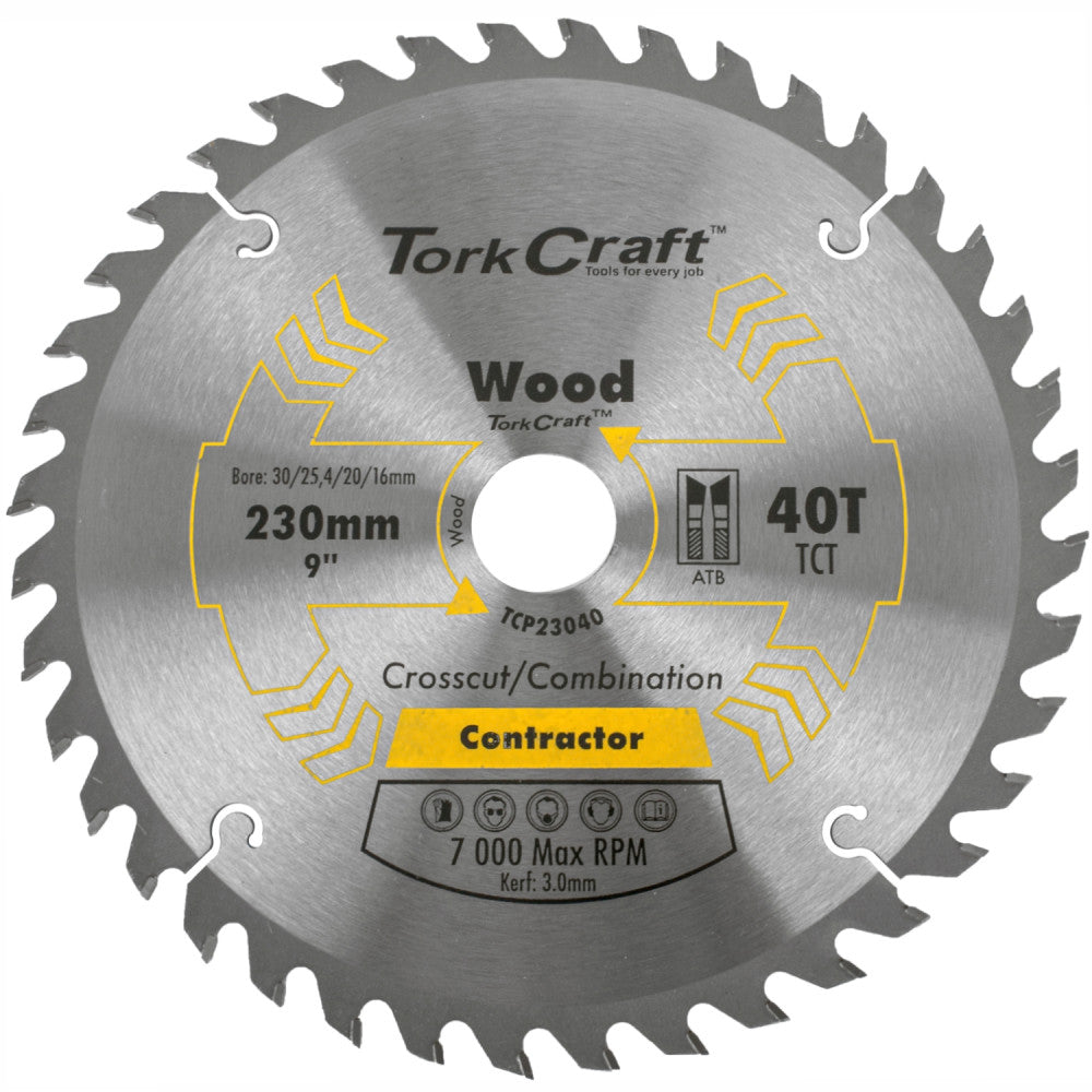BLADE CONTRACTOR 230 X 40T 30/1/20/16 CIRCULAR SAW TCT