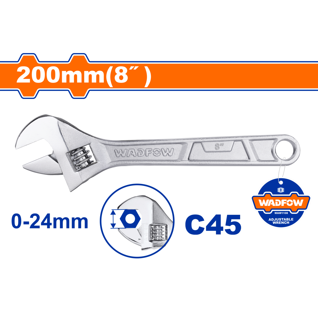 WRENCH ADJ 200MM