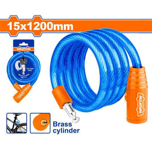 LOCK CABLE BICYCLE PVC COAT 15X200MM
