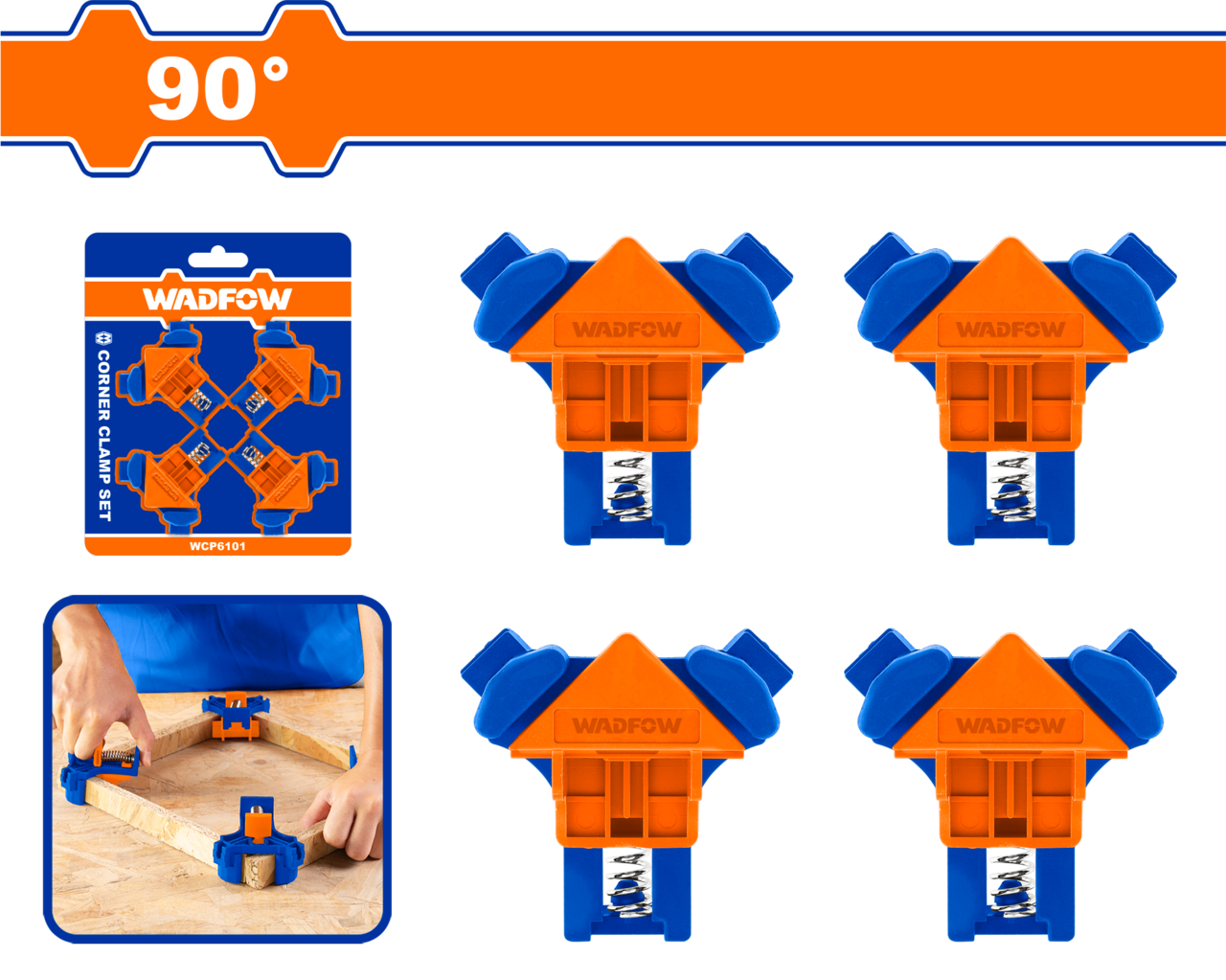 CLAMP CORNER SET 90DG 4PCS