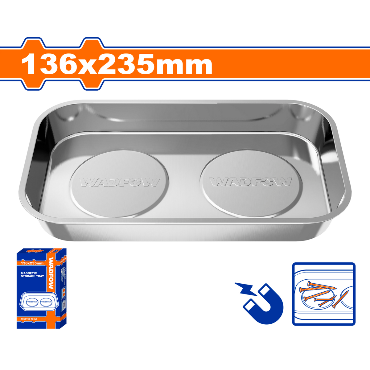 MAGNETIC STORAGE TRAY 136X235MM