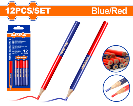 PENCIL CARPENTER SET RED/BLUE 12PCS