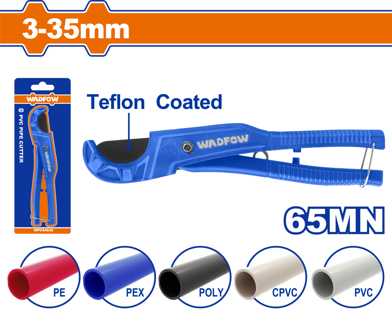 PIPE CUTTER PVC 3-35MM 65MN 207MM