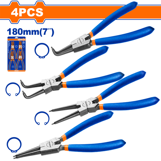 PLIER SET CIRCLIP 180MM 4PCS