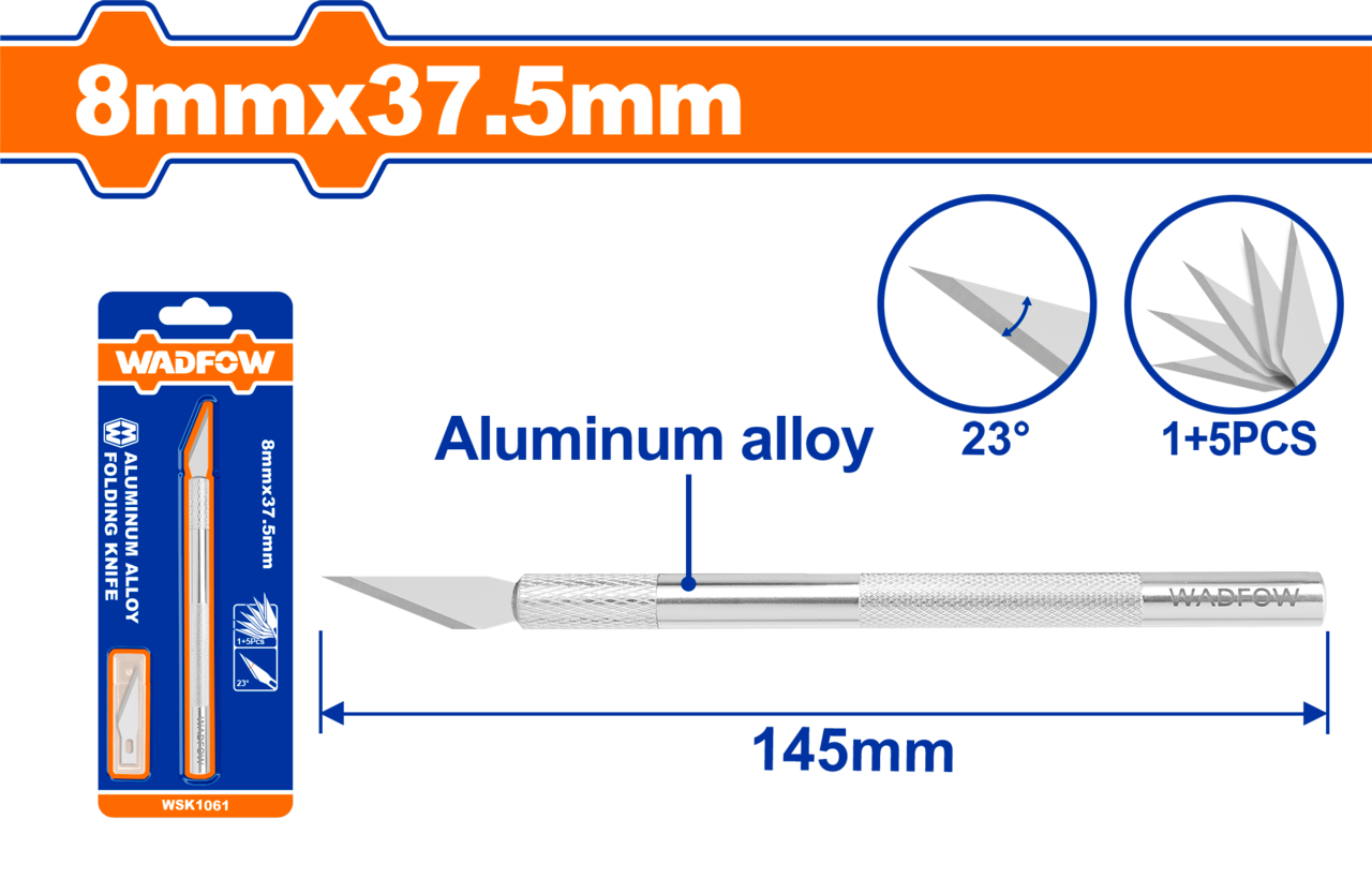 KNIFE PRECISION HOBBY 8X37.5MM+ 5PCS BLD