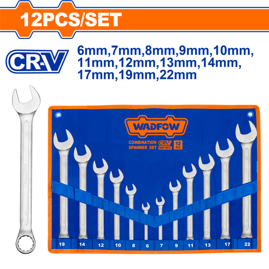 SPANNER COMB SET CR-V 6-122M 12PCS