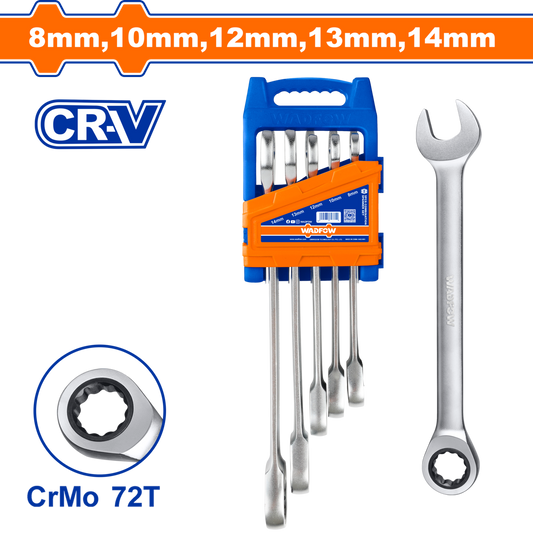 SPANNER RATCHET SET CR-MO 8-14MM 5PCS