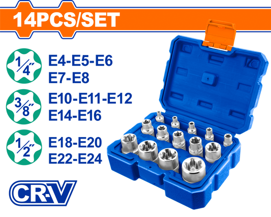 SOCKET E-TYPE SET CR-V 14PCS