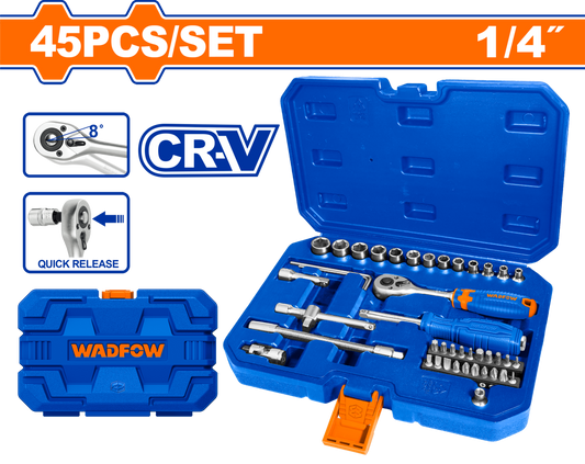 SOCKET SET CR-V 45T 45PCS