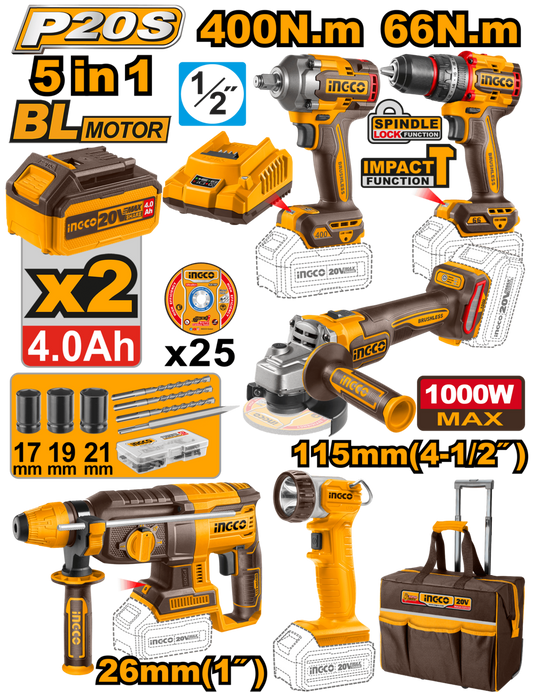 20V C/L 5 IN 1 INDUSTRIAL COMBO KIT