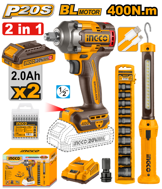 20V C/L WORKLAMP/IMPACT WRENCH KIT